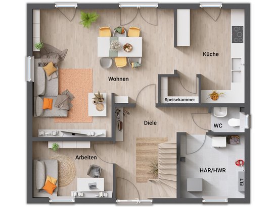 Grundriss_Einfamilienhaus_Flair_134_Indi_V3_EG Grundriss Einfamilienhaus Magdeburg Obergeschoss